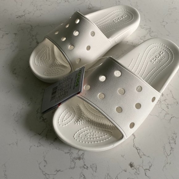 NWT Crocs Classic Slide White Summer Men\'s Sandals Size 6 main image 5